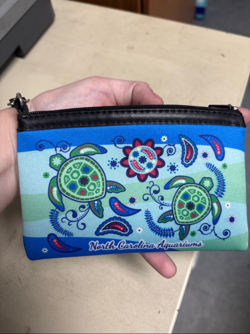 North Carolina Aquarium Turtle Wristlet - Blue & Green - Picture 3 of 3